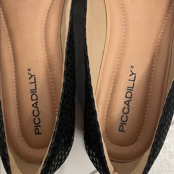 Piccadilly Black Women's Shoes Wedge Heel Flats Sz 36 - Picture 7 of 10